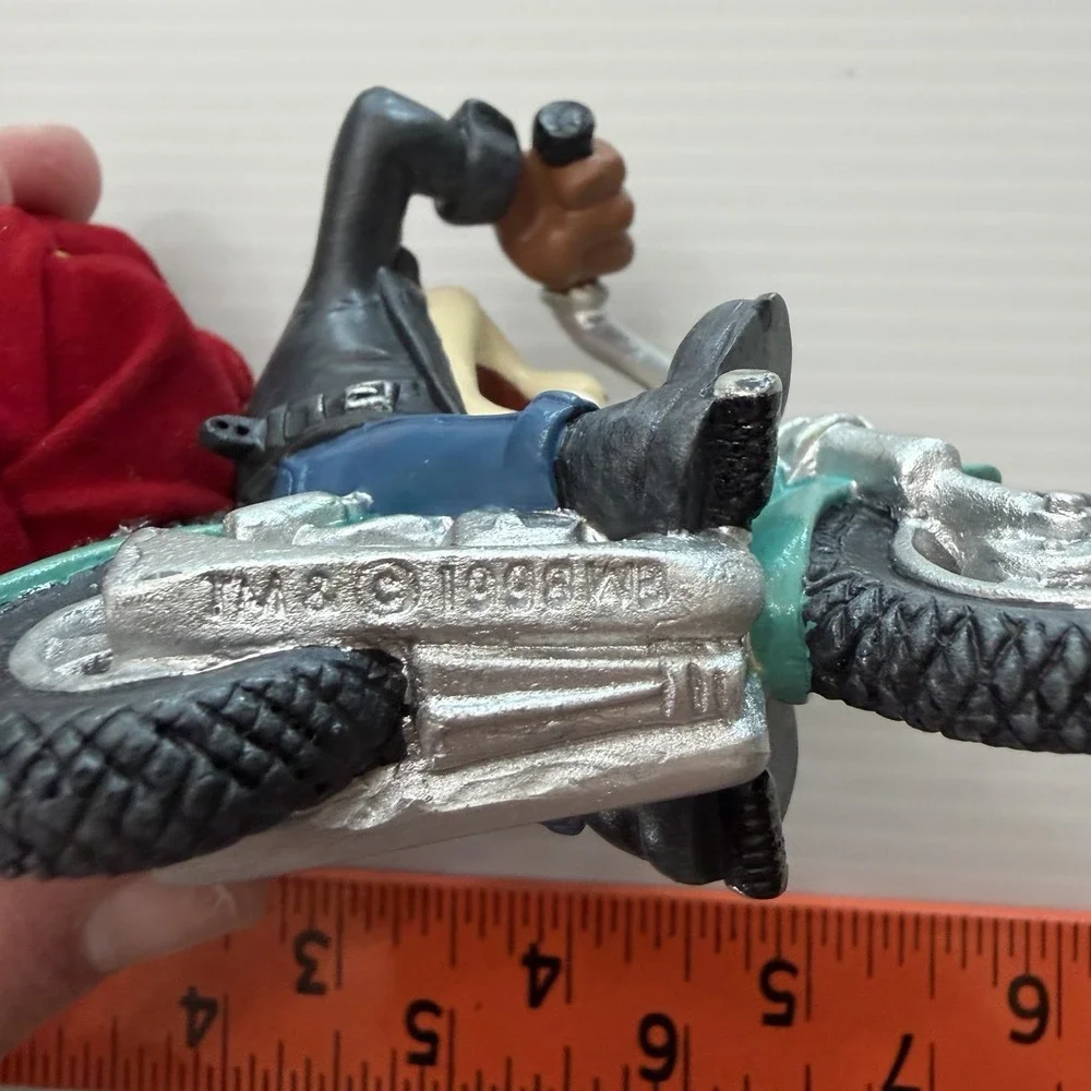 Vintage Looney Tunes Christmas Ornament Taz Riding Motorcycle Biker Holiday